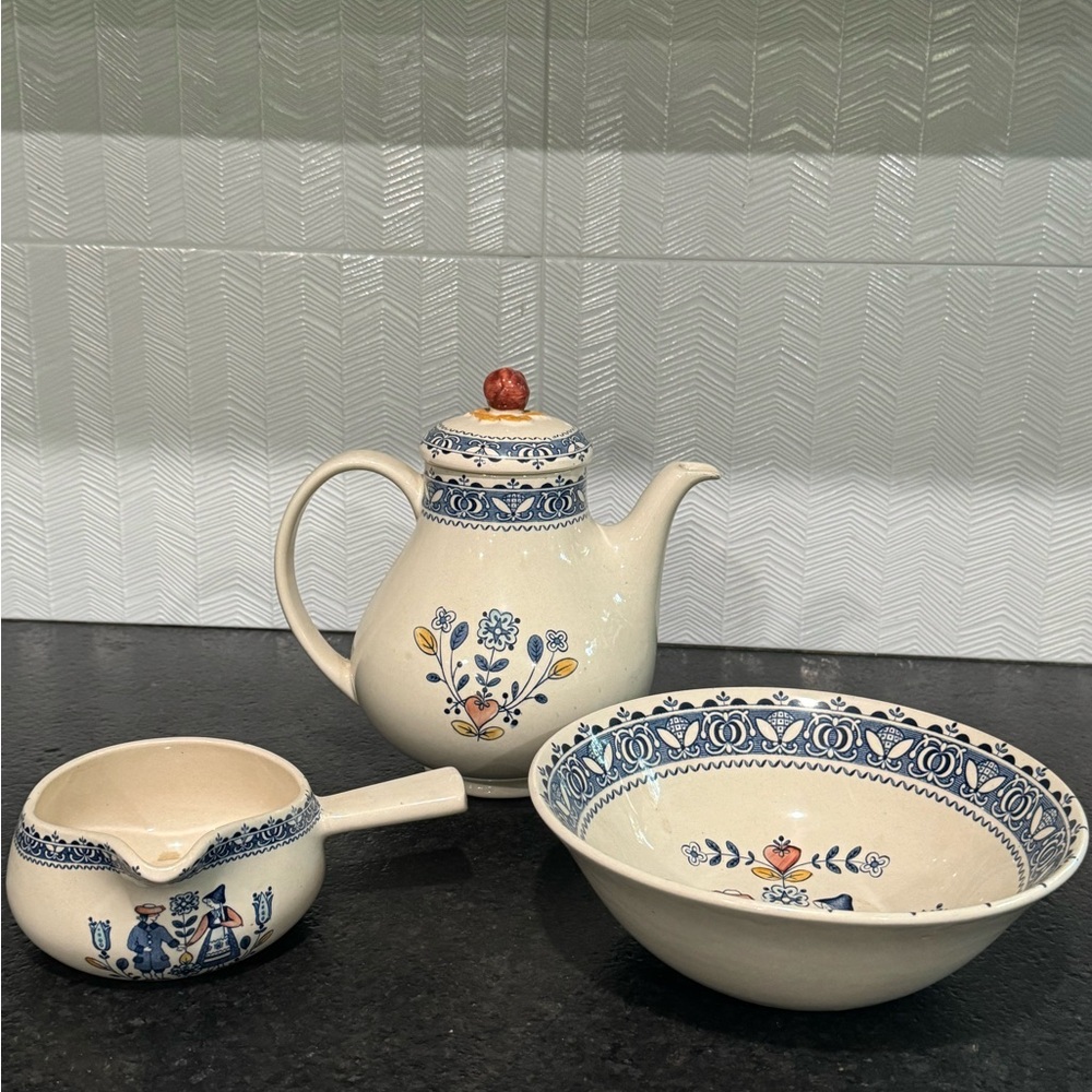 Staffordshire Old Granite Hearts & Flowers by Johnson Brothers Made in England